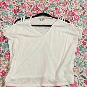 Express ONE ELEVEN soft White Strappy shoulder Tshirt size XXS